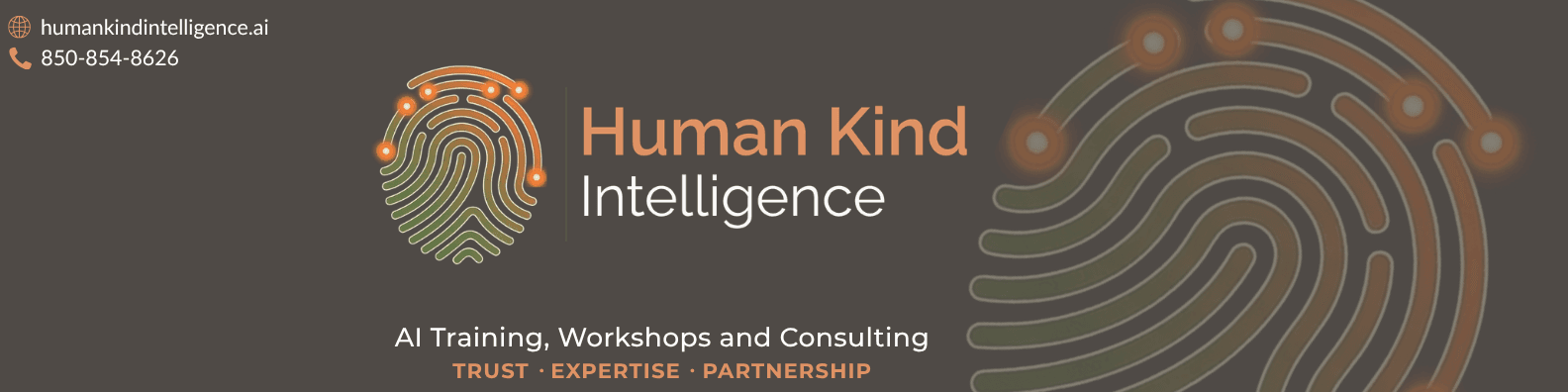 Human Kind Intelligence LinkedIn banner for personal pages