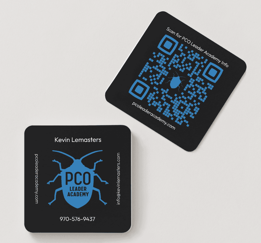 PCO Leader Academy business card design